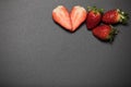 Some strawberrys and a strawberry heart