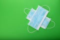 Some surgical face mask to prevent covid 19 coronavirus Royalty Free Stock Photo