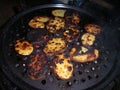 Some tasty grilled potatoes on barbeque