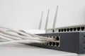 Some technicians have a tendency to use the terms router, switch Royalty Free Stock Photo