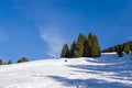 Mont Joly at sunset in Europe, France, Rhone Alpes, Savoie, Alps, winter Royalty Free Stock Photo