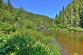 Landscape of the Maguri-Racatau dam on the Somesul Rece river, Romania.. Royalty Free Stock Photo