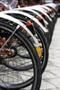 Some urban rentable bike in parking Royalty Free Stock Photo