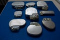 Various explanted pacemakers and defibrillators and event recorders Royalty Free Stock Photo
