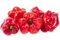 Some vegetable of red chili pepper habanero isolated on white background Royalty Free Stock Photo
