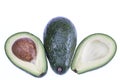 Some vegetebles of avocado on white background Royalty Free Stock Photo