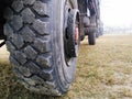 Some vehicles standing on same line. Royalty Free Stock Photo