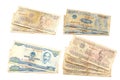 Some Vietnam currencies money dollars notes white backdrop Royalty Free Stock Photo