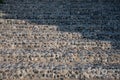 Some walls made of building materials have some regular patterns