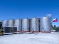 Some wine metallic fermentation tanks. Maule valley, Chile Royalty Free Stock Photo