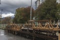 Some Wooden Chairs and Tables on Street