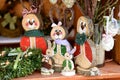 Some wooden Easter bunnies in Austria Royalty Free Stock Photo