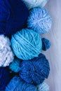 Some wool blue colours balls