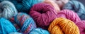 some yarns and knits, in the style of vibrant colorism