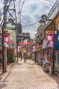 Somei-Ginza shopping street at morning in Toshima ward. Royalty Free Stock Photo