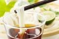 Somen - Japanese style thin wheat noodles - Royalty Free Stock Photo