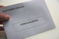 A white envelope to vote in local elections