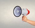 Someone with a Megaphone for proclaiming something Royalty Free Stock Photo