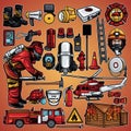 Firefighter Pack Illustration Royalty Free Stock Photo