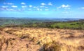 Somerset country view from Black Down Mendip Hills in colourful HDR Royalty Free Stock Photo