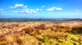 Somerset countryside view from Black Down Mendip Hills in colourful HDR Royalty Free Stock Photo