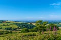 Somerset countryside view to Hinkley Point England UK from the Quantocks Royalty Free Stock Photo