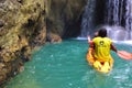 Somerset Falls - a waterfall and blue lagoon in Port Antonio, Jamaica