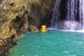 Somerset Falls - a waterfall and blue lagoon in Port Antonio, Jamaica