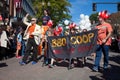 Somerville, Massachusetts, USA - OCTOBER 11, 2015 - HONK Festival of activist street bands.