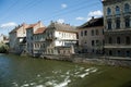 Somes river and old houses 