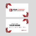 Business card template in black and red. with a flat and horizontal design plus the DB logo Letter on the back.