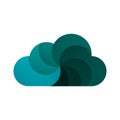 Cloud Logo with Green Gradation Whirl