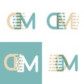 DM letters logo with accent speed in cream and pastel green