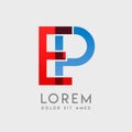 EP logo letters with blue and red gradation