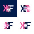 FK letters logo with accent speed in pink and drak purple