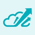 green cloud logo increment for increased sales and improved system security