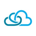 irregular blue cloud vortex logo