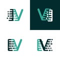 IV letters logo with accent speed in light green and dark green