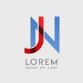 JN logo letters with blue and red gradation