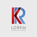 KR logo letters with blue and red gradation