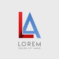 LA logo letters with blue and red gradation