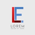 LE logo letters with blue and red gradation