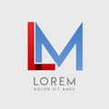 LM logo letters with blue and red gradation