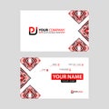 Modern business card templates, with PJ logo Letter and horizontal design and red and black colors. Royalty Free Stock Photo