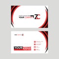 Modern business card templates, with ZC logo Letter and horizontal design and red and black colors. Royalty Free Stock Photo