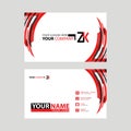 Modern business card templates, with ZK logo Letter and horizontal design and red and black colors. Royalty Free Stock Photo