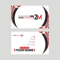 Modern business card templates, with ZM logo Letter and horizontal design and red and black colors. Royalty Free Stock Photo