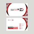 Modern business card templates, with ZO logo Letter and horizontal design and red and black colors. Royalty Free Stock Photo