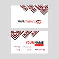 The new simple business card is red black with the KG logo Letter bonus and horizontal modern clean template vector design. Royalty Free Stock Photo