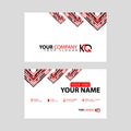 The new simple business card is red black with the KQ logo Letter bonus and horizontal modern clean template vector design. Royalty Free Stock Photo